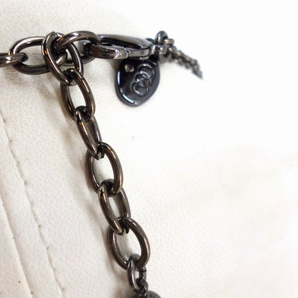 LOGO Necklace by Lori Goldstein Garnet Red, Aurora Borealis & Gunmetal 21" NWOT - Picture 4 of 5